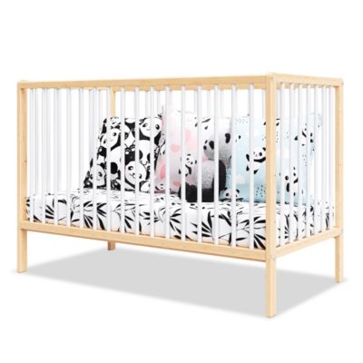 Lit evolutif minea 124 x 65 x 84 cm en bois cadre a lattes de couleur bois