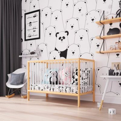 Lit evolutif minea 124 x 65 x 84 cm en bois cadre a lattes de couleur bois