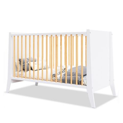 Lit evolutif minea 139 x 65 x 86 cm en bois sommier a lattes de couleur bois
