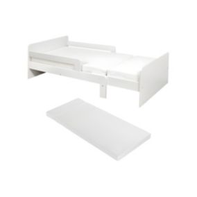 Lit evolutif ZELLY - 90x140/170/200cm - Epicéa blanchi + matelas