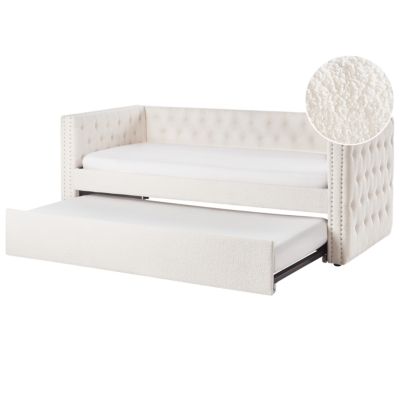 Lit gigogne Bouclé GASSIN 90 x 200 cm Blanc cassé