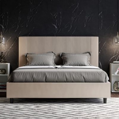 Lit Goya - 160x210 - Gris - Blanc