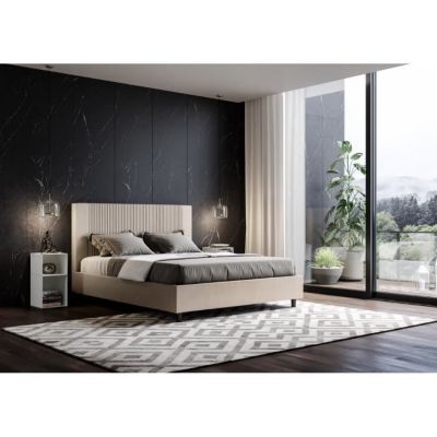 Lit Goya - 160x210 - Gris - Blanc