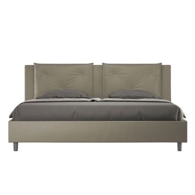 Lit - Ityhome - Appia - 180x200 cm - Similicuir cappuccino - 2 places - Design contemporain