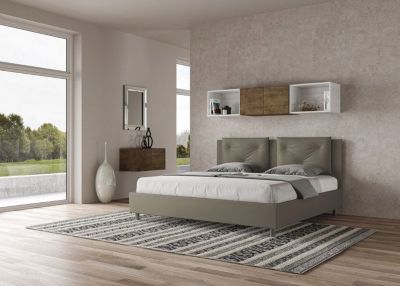 Lit - Ityhome - Appia - 180x200 cm - Similicuir cappuccino - 2 places - Design contemporain