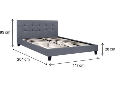 Lit "Julia"  140 x 190 cm  Gris