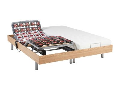 Lit électrique de relaxation tout plots + matelas latex - 2 x 90 x 200 ...