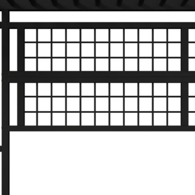 Lit Mezzanine 140x200 cm - LED Intégrée, Étagères et Rangements avec Portant Vêtements, Espace Ouvert sous Lit, Métal/MDF, No