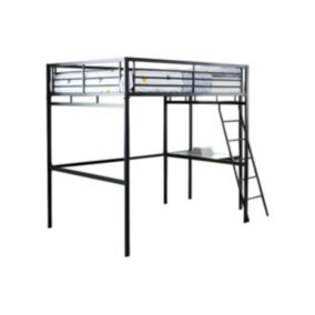 Lit mezzanine CASUAL II - 140 x 190 cm - plateforme bureau -  Anthracite