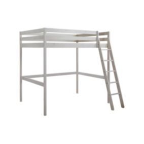 Lit mezzanine GEDEON II - 140 x 190 cm - Pin massif - Blanchi