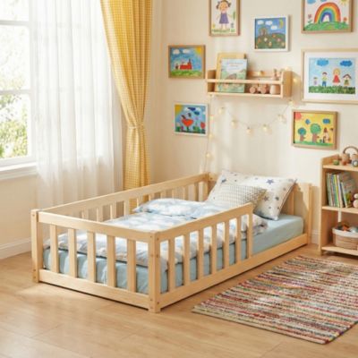 Lit NINO 70x140 avec Matelas et sommier/ Bois clair