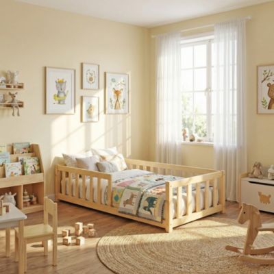 Lit NINO 70x140 avec Matelas et sommier/ Bois clair