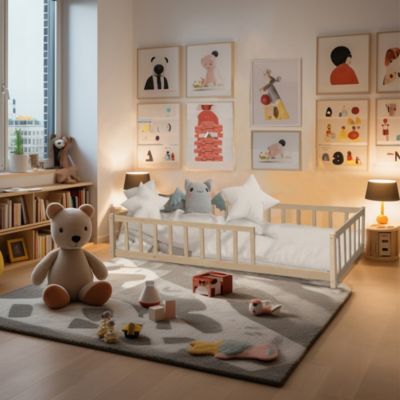 Lit NINO 90x190 avec Matelas / Bois clair