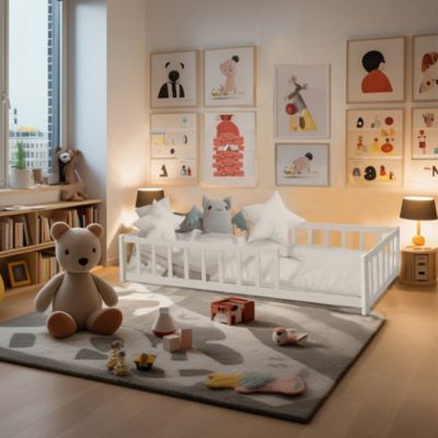 Lit NINO 90x190 avec Matelas IRIS / Blanc