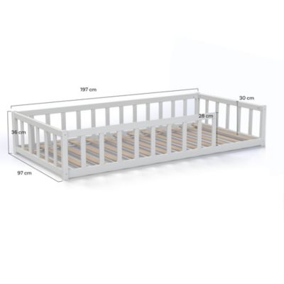 Lit NINO 90x190 avec Matelas IRIS / Blanc