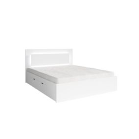 Lit NOFI 160 x 200 cm avec sommier et 2 tiroirs de rangement - blanc