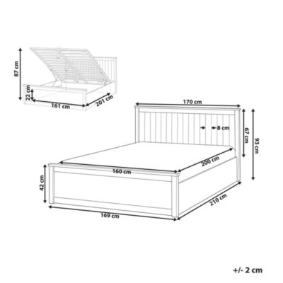 Lit ottoman LAMBRES Bois de pin Blanc 160 x 200 cm