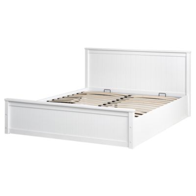 Lit ottoman LAMBRES Bois de pin Blanc 160 x 200 cm