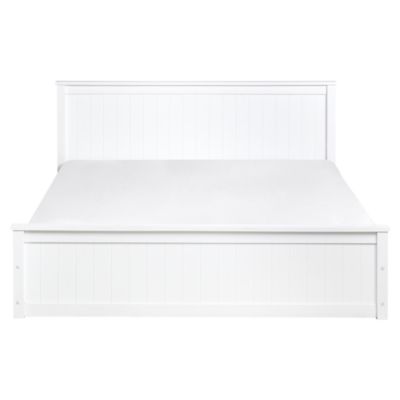 Lit ottoman LAMBRES Bois de pin Blanc 160 x 200 cm