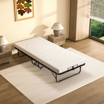 Lit pliant adulte 80x190 CM avec matelas de 10 cm