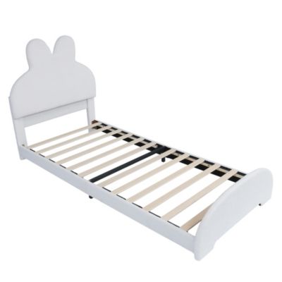 Lit Simple Rembourré, Tête De Lit En Forme D'oreille De Lapin,élégant