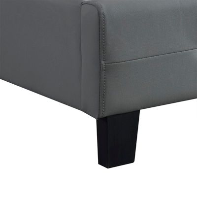 Lit futon simple NIZZA gris 90x190 cm 1 place 1 personne adulte enfant sommier e