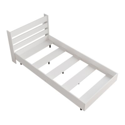 Lit simple Vesanto 100 x 200 cm blanc noir en.casa
