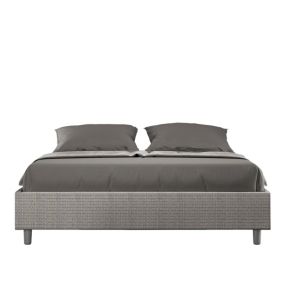 Lit Sommier avec sommier capitonné 160x200 Labirinto 02 tissu Azelia gris