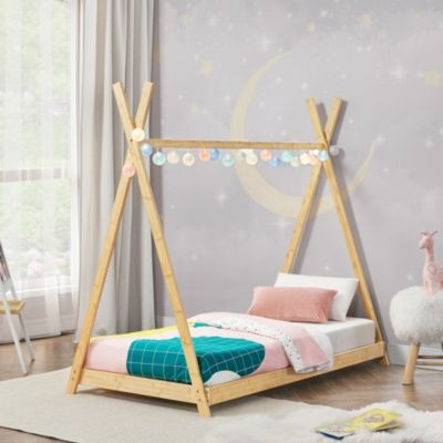 Lit tipi Vimpeli 70 x 140 cm pour enfant bambou naturel en.casa