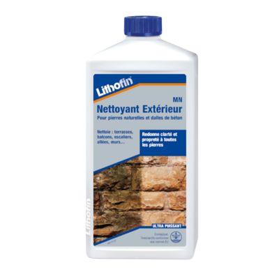 Lithofin MN Nettoyant exterieur - Nettoyant Pour Pierre Naturelle 1L