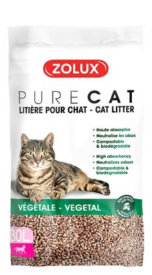 Litiere Vegetale Naturelle Pour Chat Purecat 30l Castorama