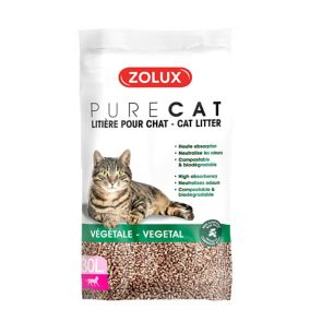 Litière végétale naturelle pour chat Purecat 30L