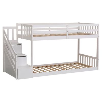 Lits superposés pour enfants 190x90cm blanc CELESTINE - HAPPY GARDEN