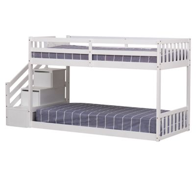 Lits superposés pour enfants 190x90cm blanc CELESTINE - HAPPY GARDEN