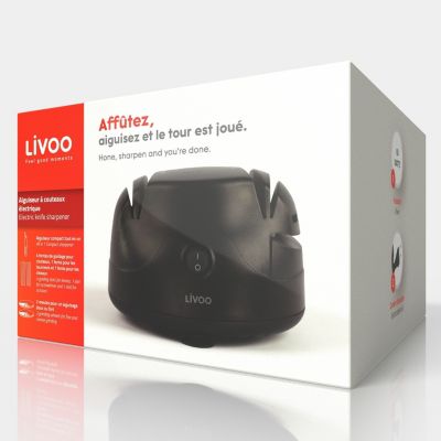 Livoo DOM430 AIGUISEUR A COUTEAUX ELECTRIQUE Dimension 13,5 X 13,3 X 9 cm coloris Noir