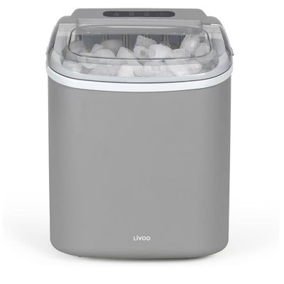 LIVOO Machine à glaçons grise 12kg/jour 9 cubes en 6 min réservoir 1,2L DOM484G