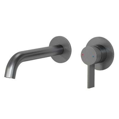 LOMAZOO Robinet Mitigeur De Lavabo Mural Encastré - Gris Gun Metal - Gaia