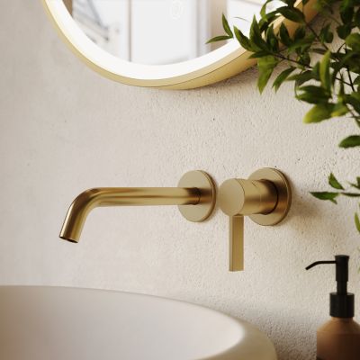 LOMAZOO Robinet Mitigeur De Lavabo Mural Encastré - Or Doré - Velar