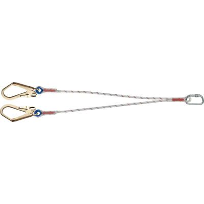 Longe d'assujettissement double drisse LDF 1,5m M10-M53-M53 blanc - TRACTEL - 40402
