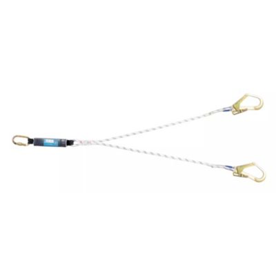 Longe drisse double d'assujettissement 1.50 m avec absorbeur d'énergie max 150kg TRACTEL Blanc 1.50 m