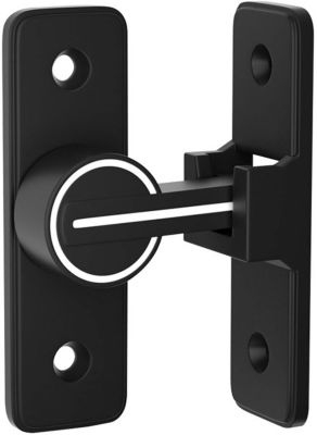 Loquet de porte coulissant lumineux à 90 degrés, avec 4 vis (noir)