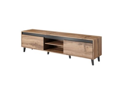 Lord - meuble TV - bois et noir - 170 cm - style industriel - Best Mobilier