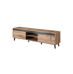 Lord - meuble TV - bois et noir - 170 cm - style industriel - Best Mobilier