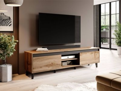 Lord - meuble TV - bois et noir - 170 cm - style industriel - Best Mobilier
