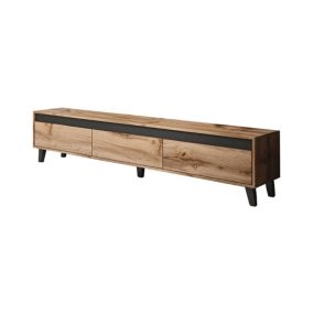 Lord - meuble TV - bois et noir - 185 cm - style industriel - Best Mobilier