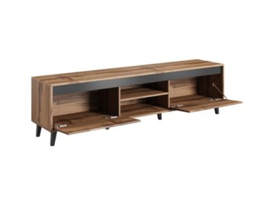 Lord - meuble TV - effet bois et noir - 170 cm - style industriel - Best Mobilier
