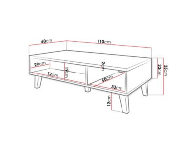 Lord - table basse - bois et noir - 110 cm - style industriel - Best Mobilier