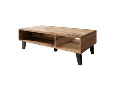 Lord - table basse - effet bois et noir - 110 cm - style industriel - Best Mobilier
