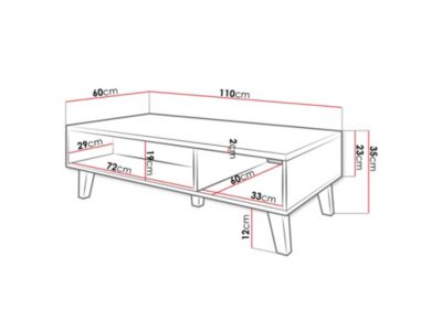 Lord - table basse - effet bois et noir - 110 cm - style industriel - Best Mobilier