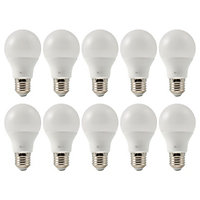 Lot 10 ampoules LED Diall E27 60W blanc neutre